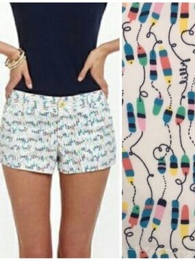 Lilly Pulitzer Oh Buoys Walsh Shorts Multicolor Print Size 0